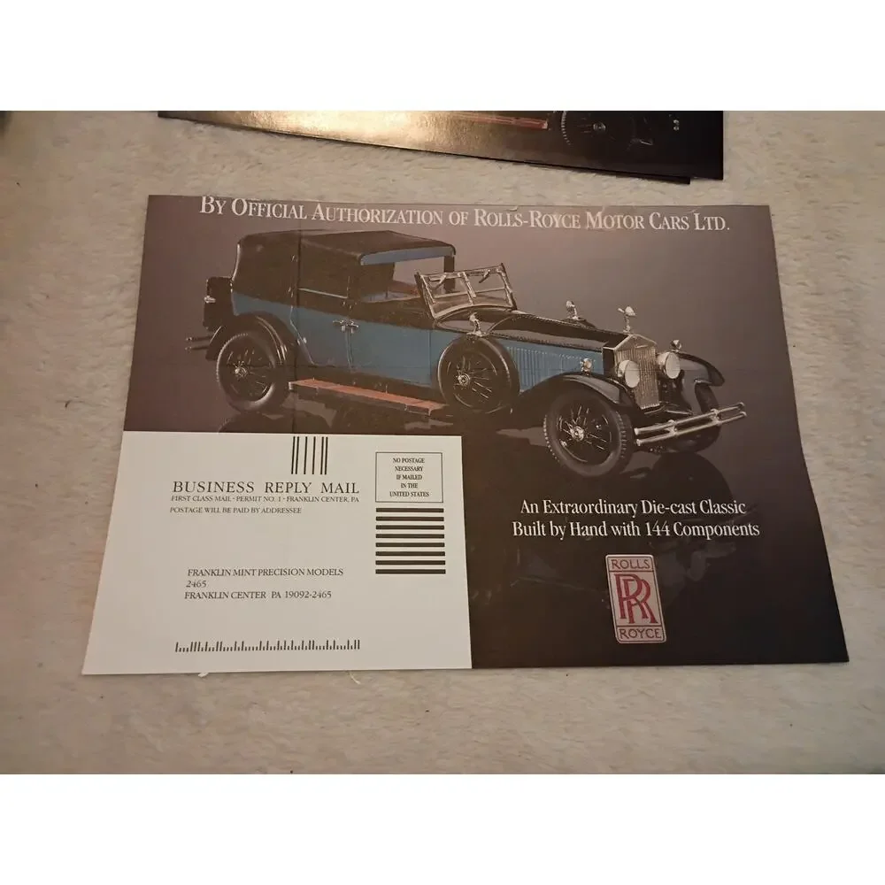 Franklin Mint 1929 Rolls-Royce Phantom I Cabriolet de Ville. 1:24 VF Beauty